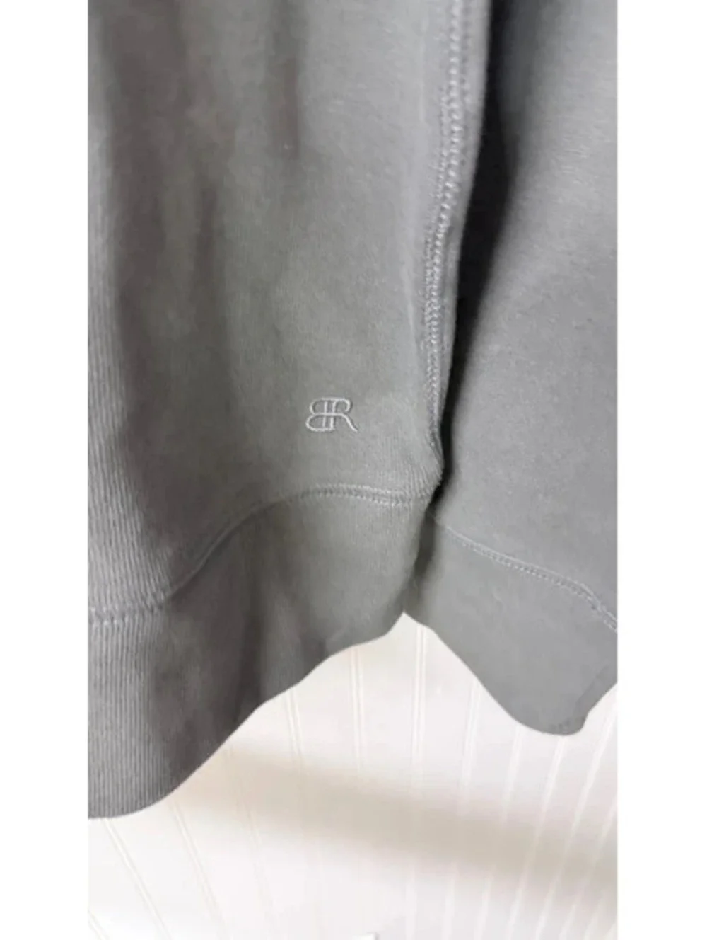 Banana Republic quarter-zip sweatshirt garment-dyed grey finish size Large